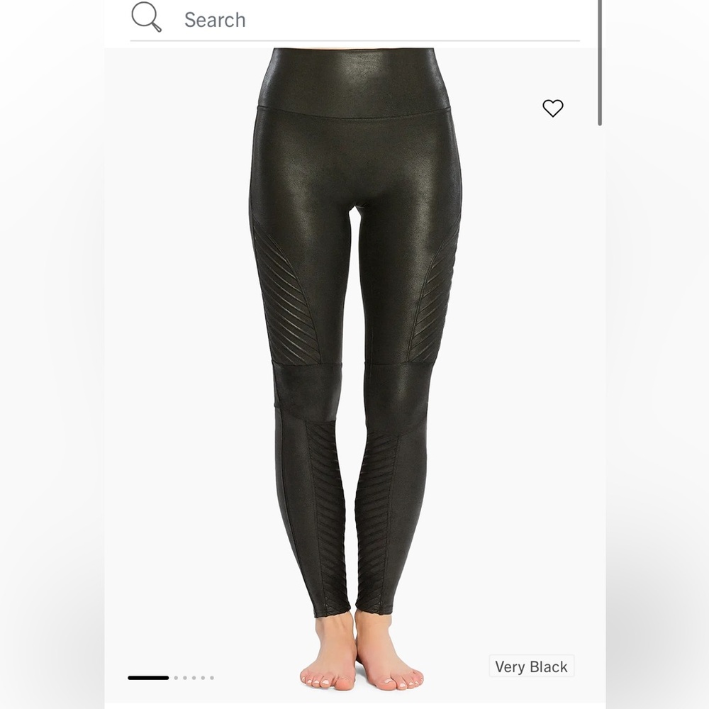 Spanx Faux Leather Moto Leggings in Black Size M
